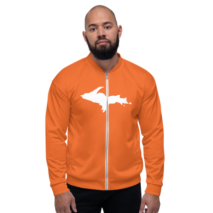 Michigan Upper Peninsula Bomber Jacket (w/ Large UP Outline) | Orange