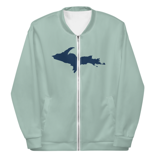 Michigan Upper Peninsula Bomber Jacket (w/ Large Navy UP Outline) | Opal Color