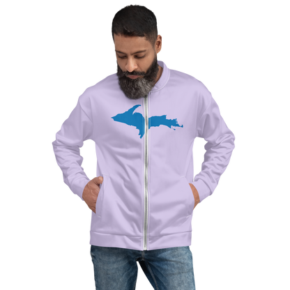 Michigan Upper Peninsula Bomber Jacket (w/ Large Azure UP Outline) | Lavender