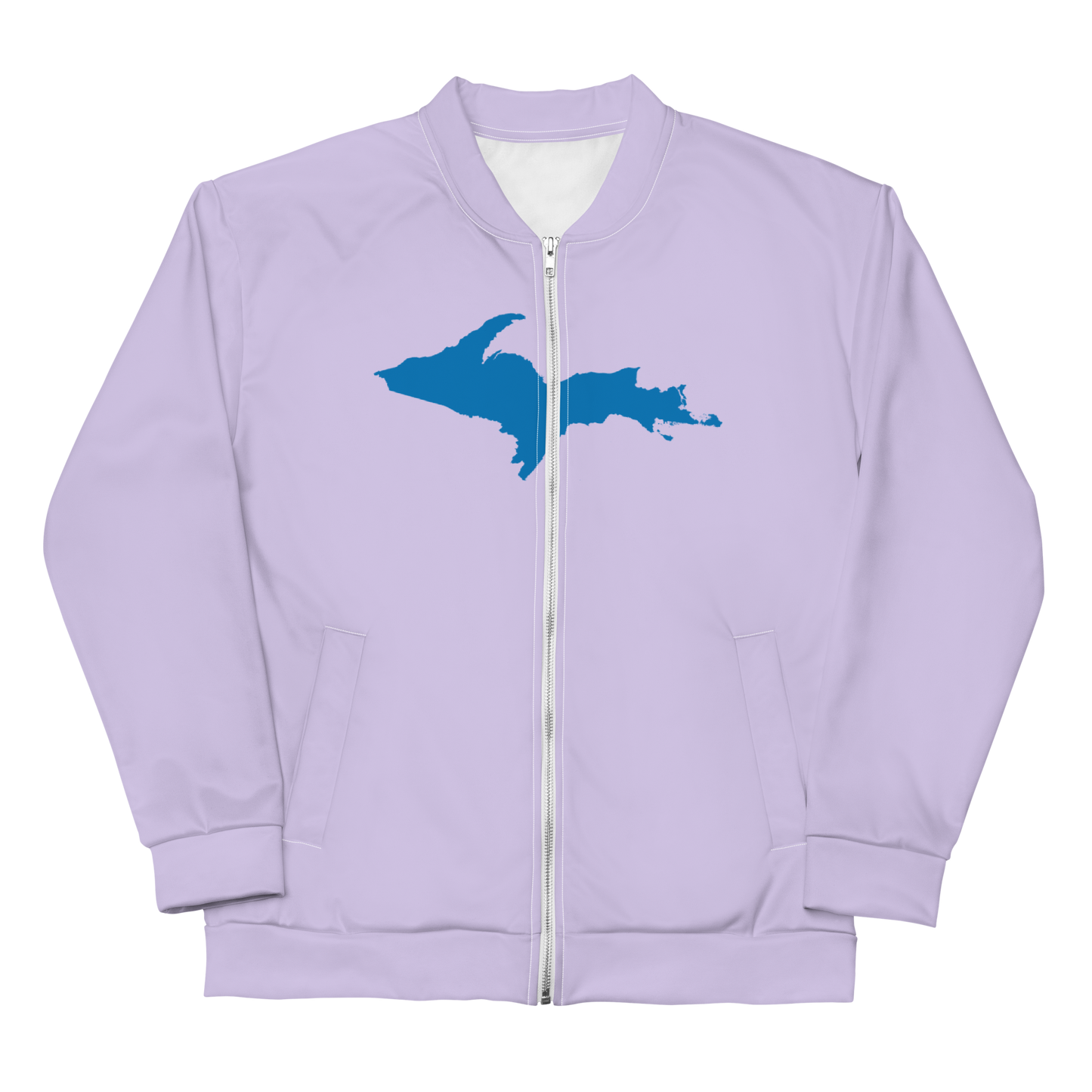 Michigan Upper Peninsula Bomber Jacket (w/ Large Azure UP Outline) | Lavender