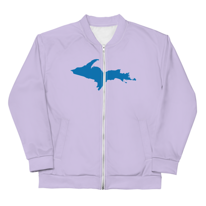 Michigan Upper Peninsula Bomber Jacket (w/ Large Azure UP Outline) | Lavender