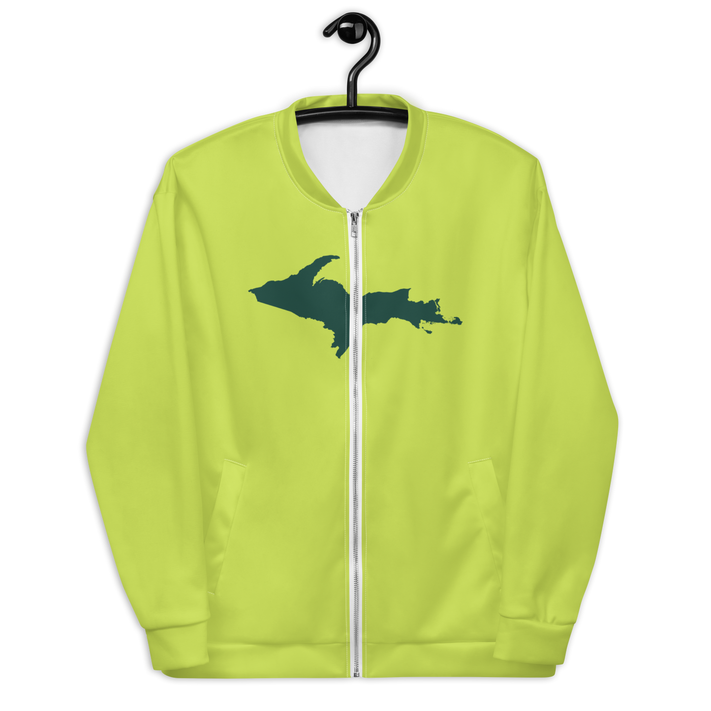 Michigan Upper Peninsula Bomber Jacket (w/ Large Green UP Outline) | Gooseberry Green