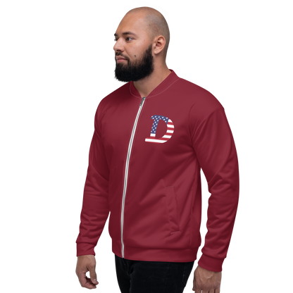 Detroit 'Old French D' Bomber Jacket (Patriot Edition) | Burgundy Color