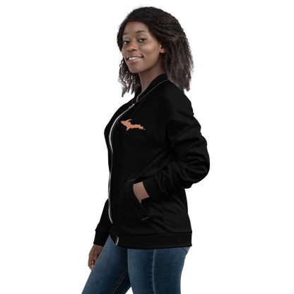 Michigan Upper Peninsula Bomber Jacket (w/ Copper UP Outline) | Black