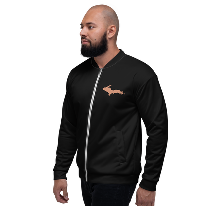 Michigan Upper Peninsula Bomber Jacket (w/ Copper UP Outline) | Black