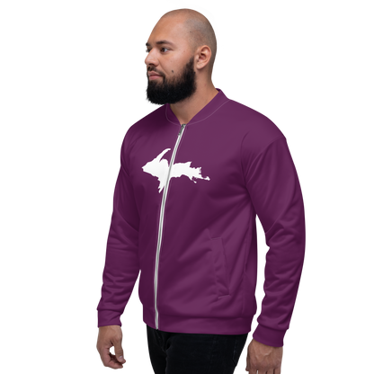 Michigan Upper Peninsula Bomber Jacket (w/ Large UP Outline) | Tyrian Purple