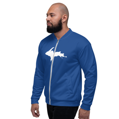 Michigan Upper Peninsula Bomber Jacket (w/ Large UP Outline) | Dearborn Blue