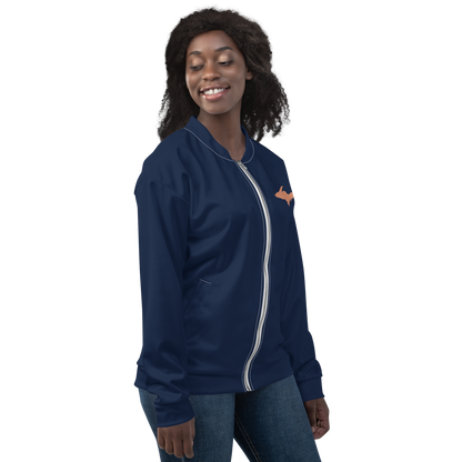 Michigan Upper Peninsula Bomber Jacket (Navy w/ Copper UP Outline)