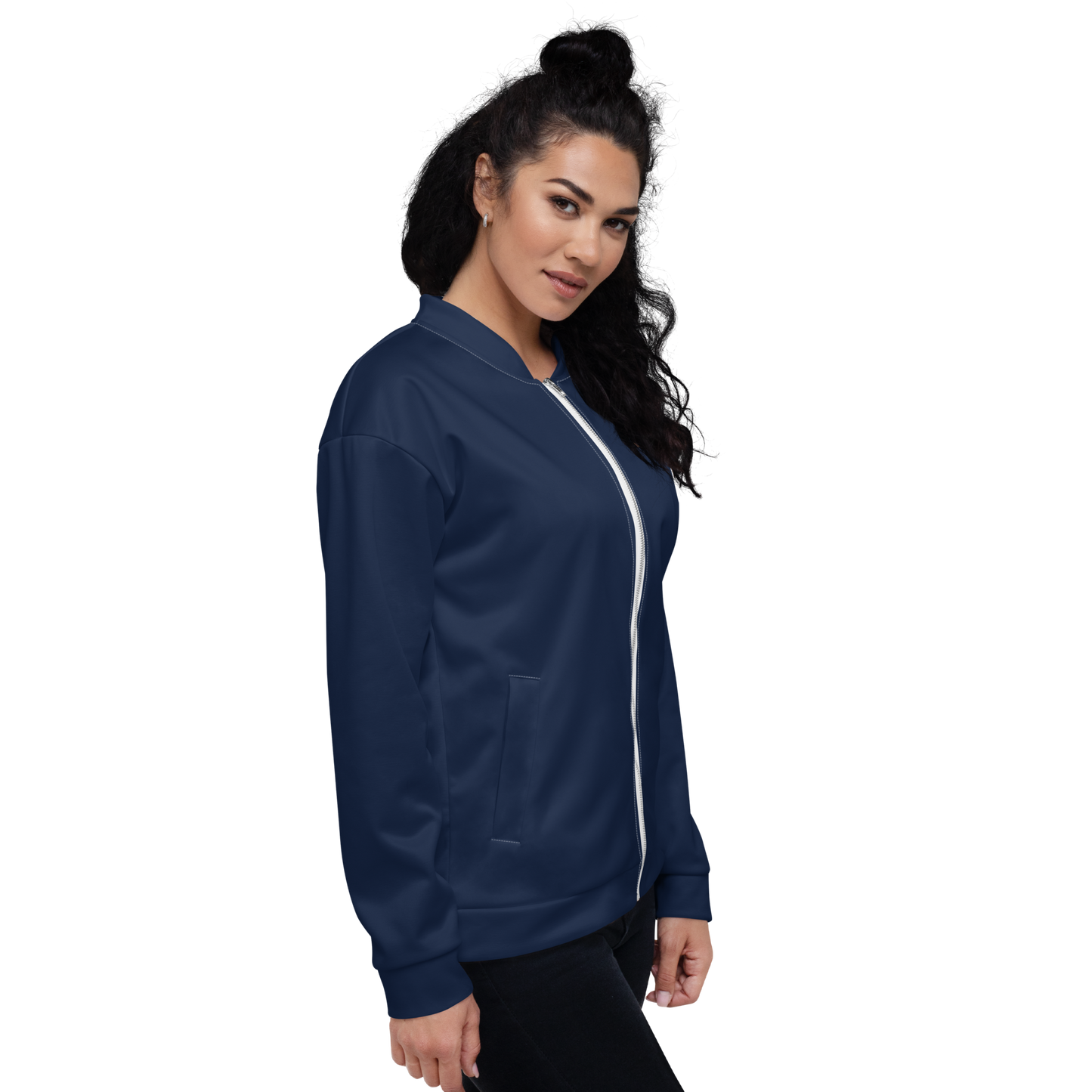 Michigan Upper Peninsula Bomber Jacket (Navy w/ Copper UP Outline)