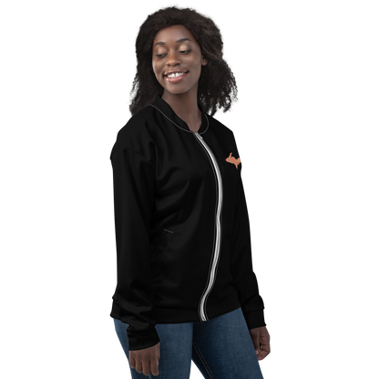 Michigan Upper Peninsula Bomber Jacket (w/ Copper UP Outline) | Black