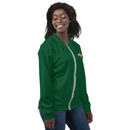 Michigan Upper Peninsula Bomber Jacket (w/ Copper UP Outline) | Green