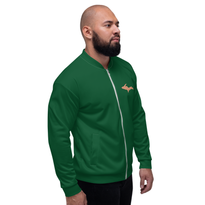 Michigan Upper Peninsula Bomber Jacket (w/ Copper UP Outline) | Green