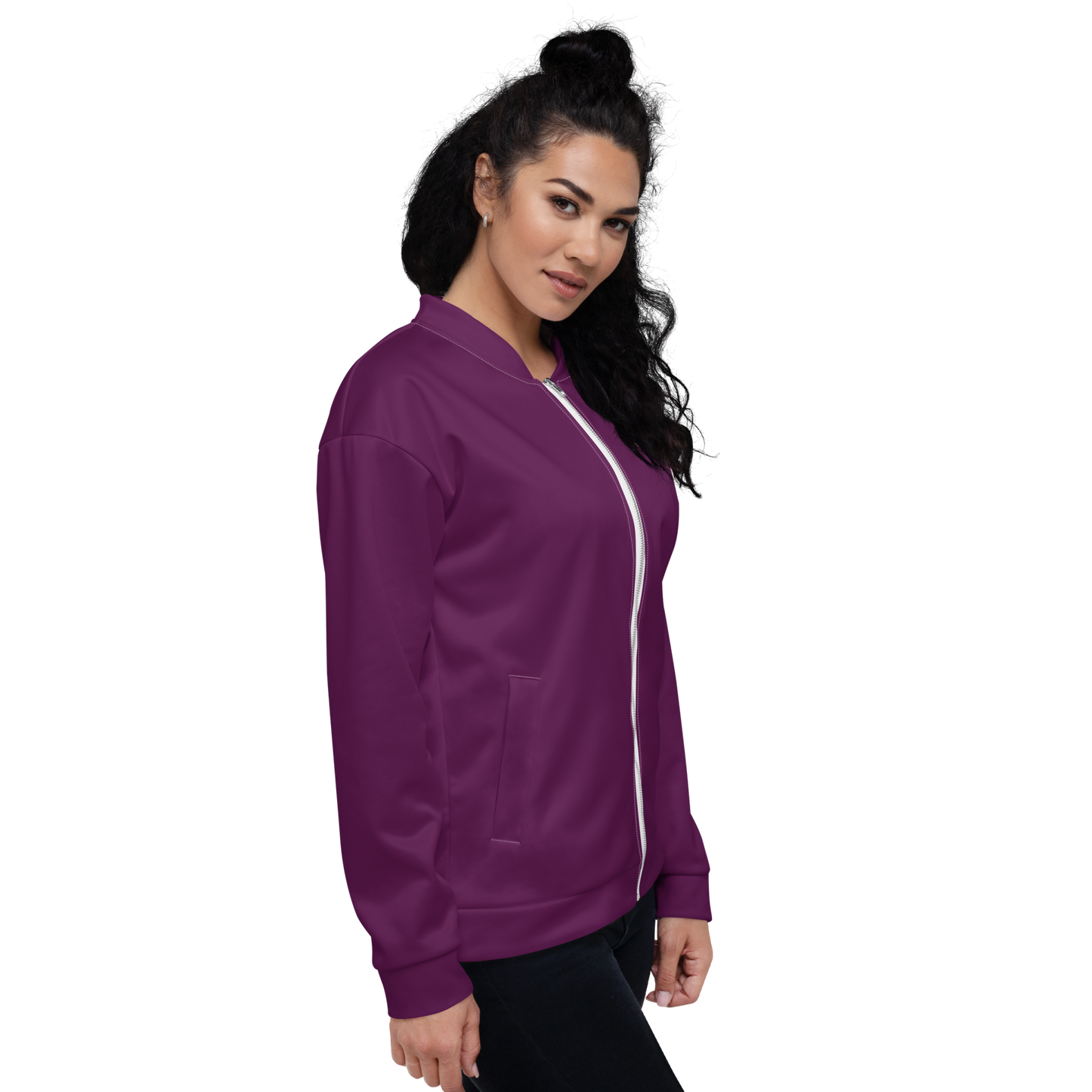 Michigan Upper Peninsula Bomber Jacket (w/ Large Copper UP Outline) | Tyrian Purple