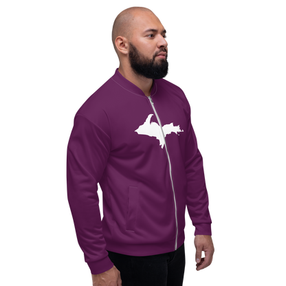 Michigan Upper Peninsula Bomber Jacket (w/ Large UP Outline) | Tyrian Purple