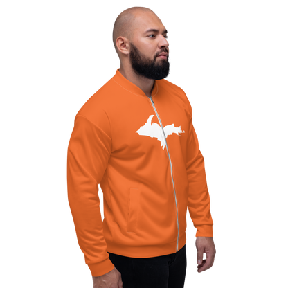 Michigan Upper Peninsula Bomber Jacket (w/ Large UP Outline) | Orange