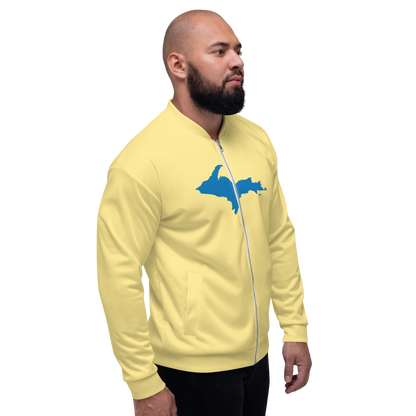 Michigan Upper Peninsula Bomber Jacket (w/ Large Azure UP Outline) | Cherry Yellow