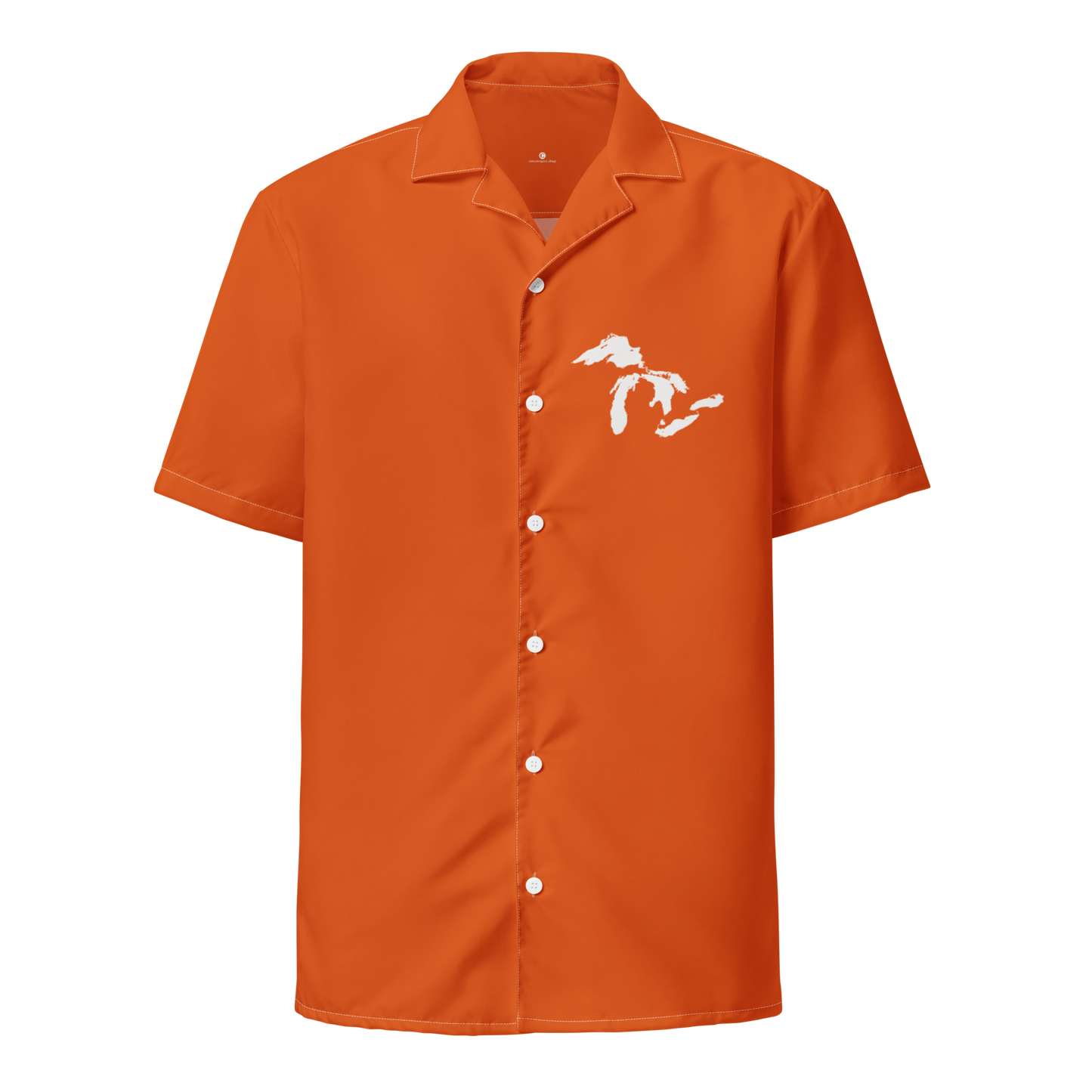 Great Lakes Button Shirt | Maple Leaf Orange