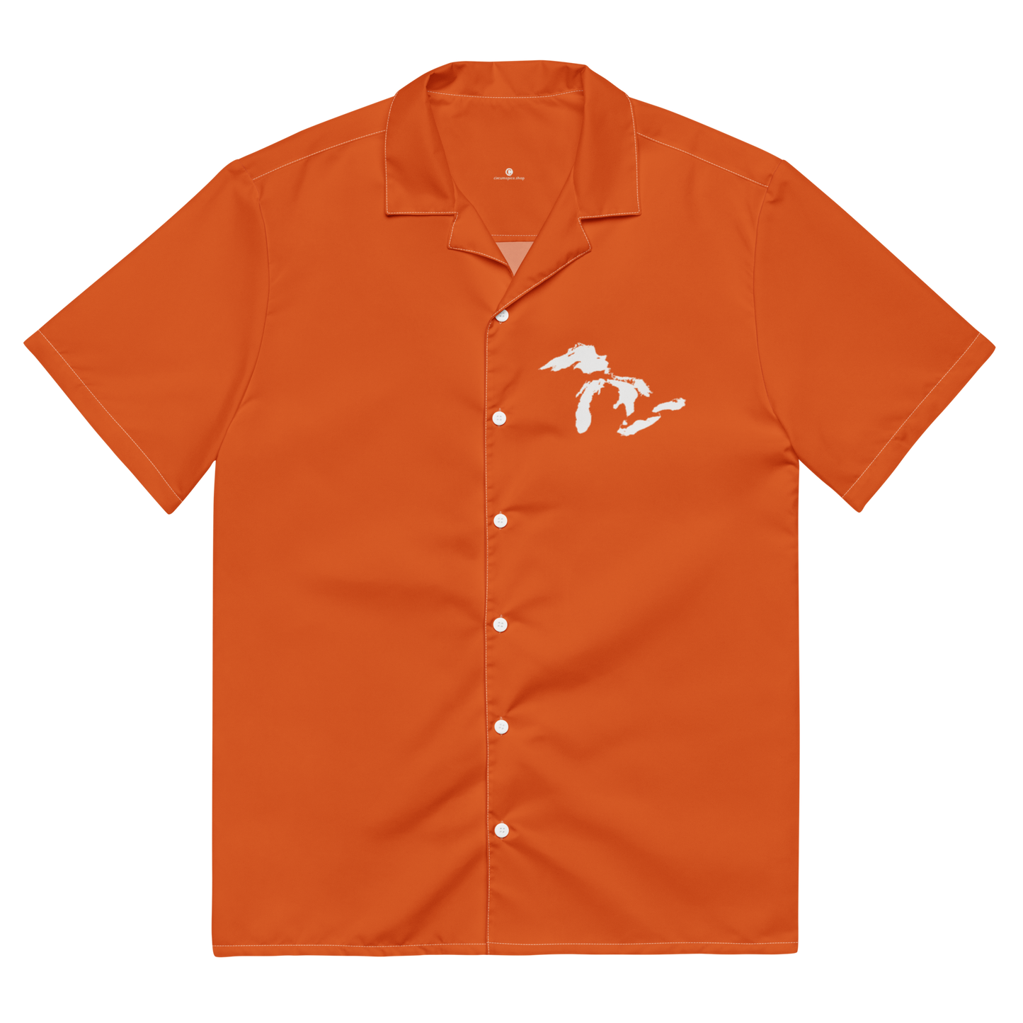 Great Lakes Button Shirt | Maple Leaf Orange