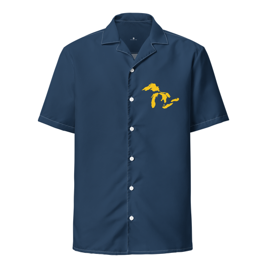 Great Lakes Button Shirt | Navy/Maize