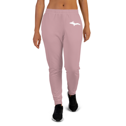 Michigan Upper Peninsula Joggers (w/ UP Outline) | Women's - Cherry Blossom Pink