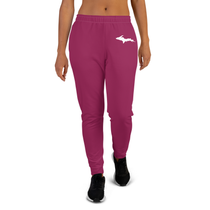 Michigan Upper Peninsula Joggers (w/ UP Outline) | Women's - Ruby Red