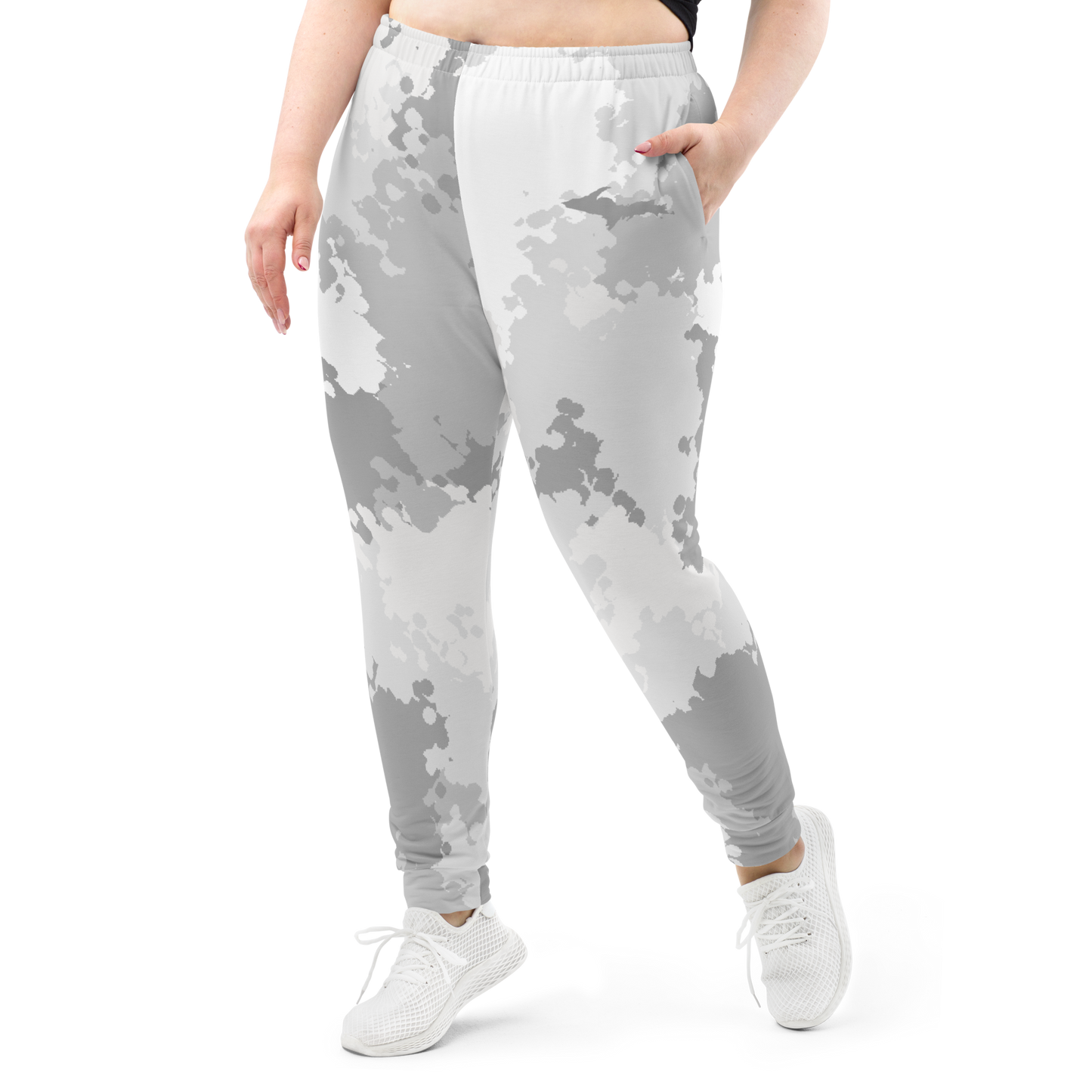 Michigan Upper Peninsula Joggers (w/ UP Outline) | Women's - Snow Camo