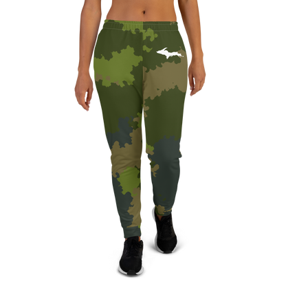 Michigan Upper Peninsula Joggers (w/ UP Outline) | Women's - Woodland Camo