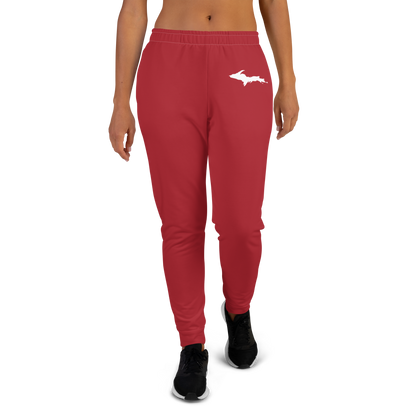 Michigan Upper Peninsula Joggers (w/ UP Outline) | Women's - Thimbleberry Red