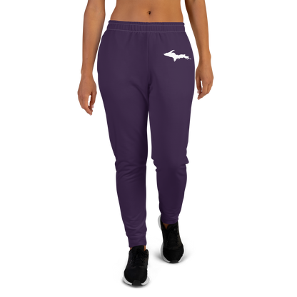 Michigan Upper Peninsula Joggers (w/ UP Outline) | Women's - Blackcurrant Color