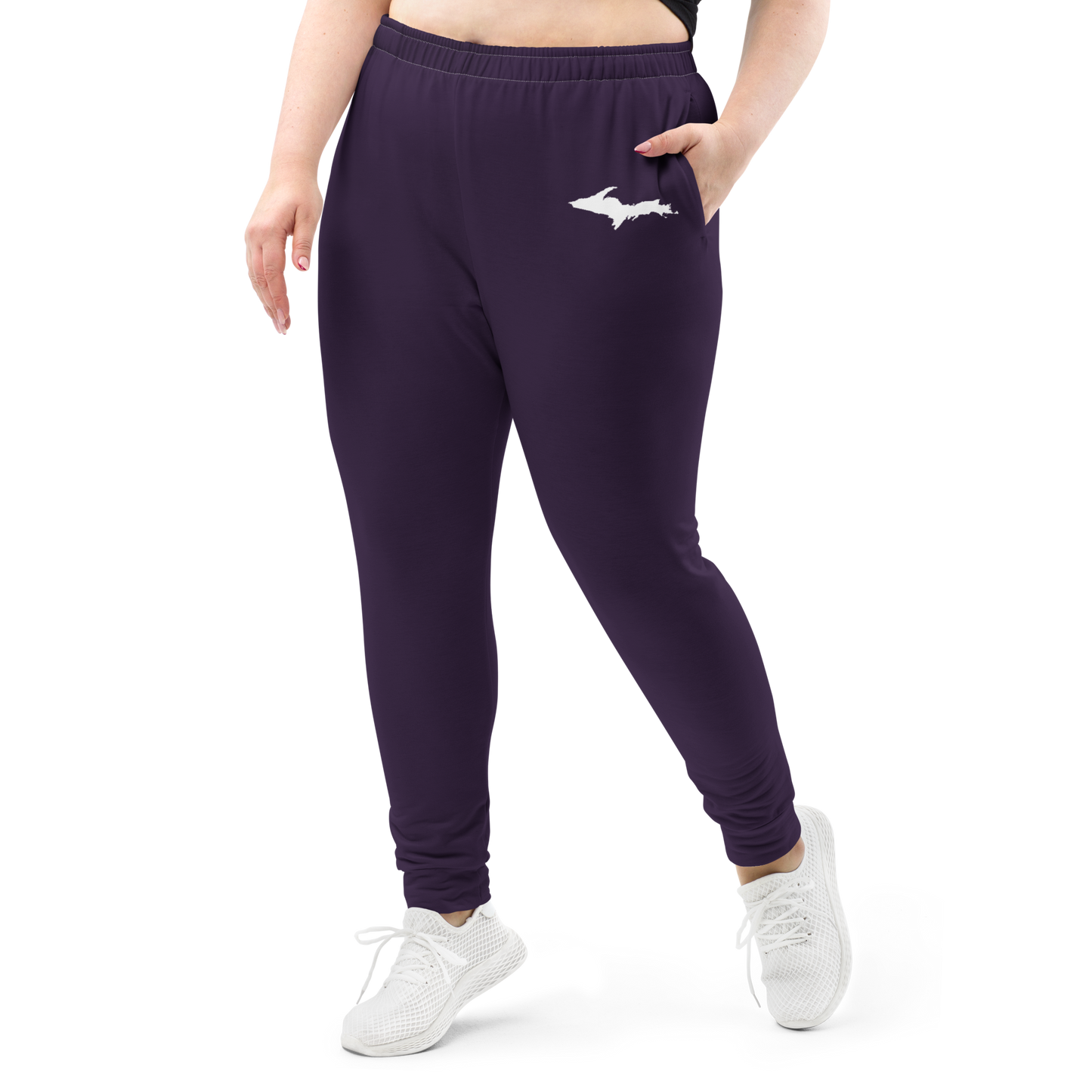 Michigan Upper Peninsula Joggers (w/ UP Outline) | Women's - Blackcurrant Color