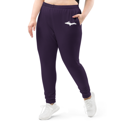 Michigan Upper Peninsula Joggers (w/ UP Outline) | Women's - Blackcurrant Color