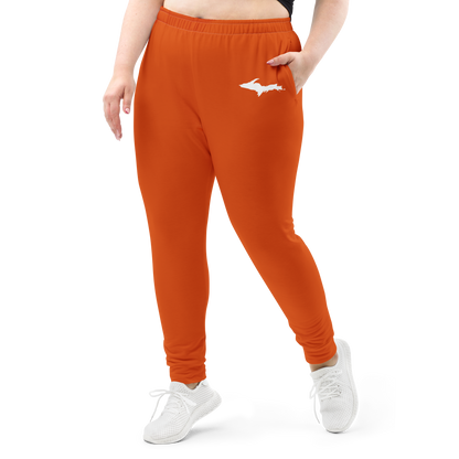 Michigan Upper Peninsula Joggers (w/ UP Outline) | Women's - Maple Leaf Orange