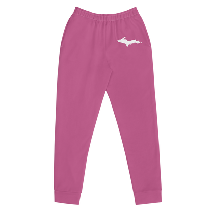 Michigan Upper Peninsula Joggers (w/ UP Outline) | Women's - Apple Blossom Pink