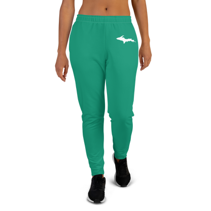 Michigan Upper Peninsula Joggers (w/ UP Outline) | Women's - Emerald Green