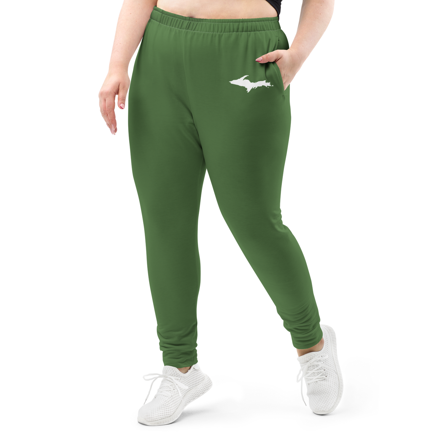 Michigan Upper Peninsula Joggers (w/ UP Outline) | Women's - Pine Green