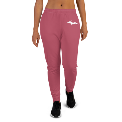 Michigan Upper Peninsula Joggers (w/ UP Outline) | Women's - Popstar Pink