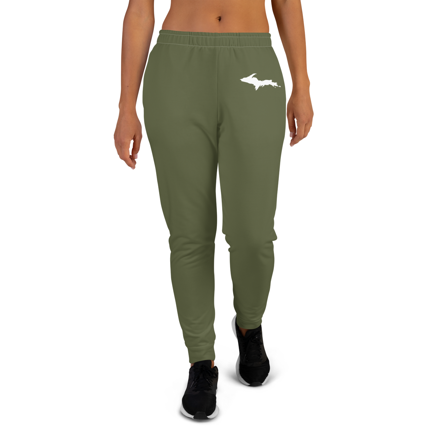 Michigan Upper Peninsula Joggers (w/ UP Outline) | Women's - Army Green