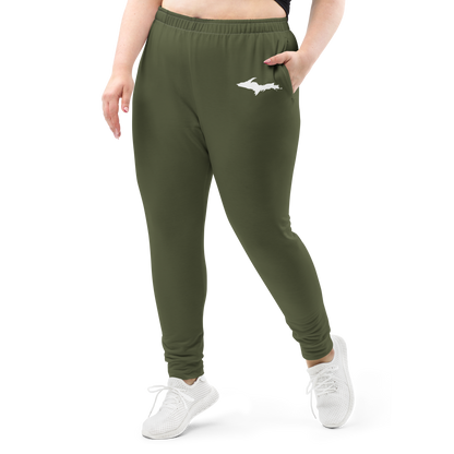 Michigan Upper Peninsula Joggers (w/ UP Outline) | Women's - Army Green