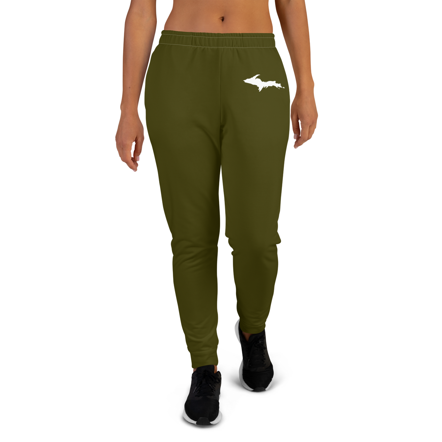 Michigan Upper Peninsula Joggers (w/ UP Outline) | Women's - Military Green