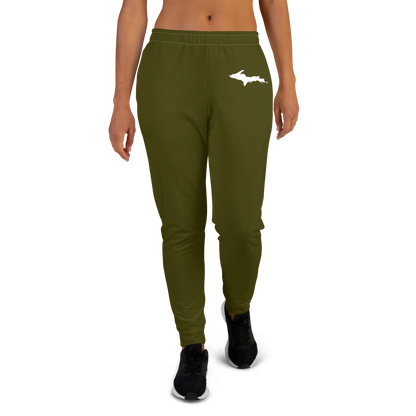 Michigan Upper Peninsula Joggers (w/ UP Outline) | Women's - Military Green