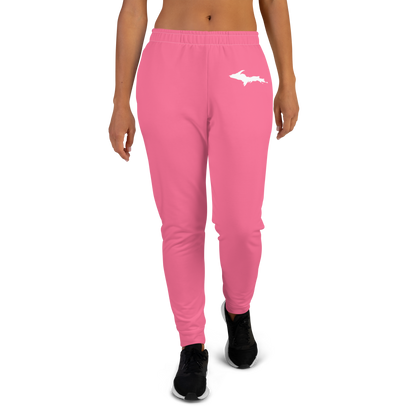 Michigan Upper Peninsula Joggers (w/ UP Outline) | Women's - Rhodochrosite Pink