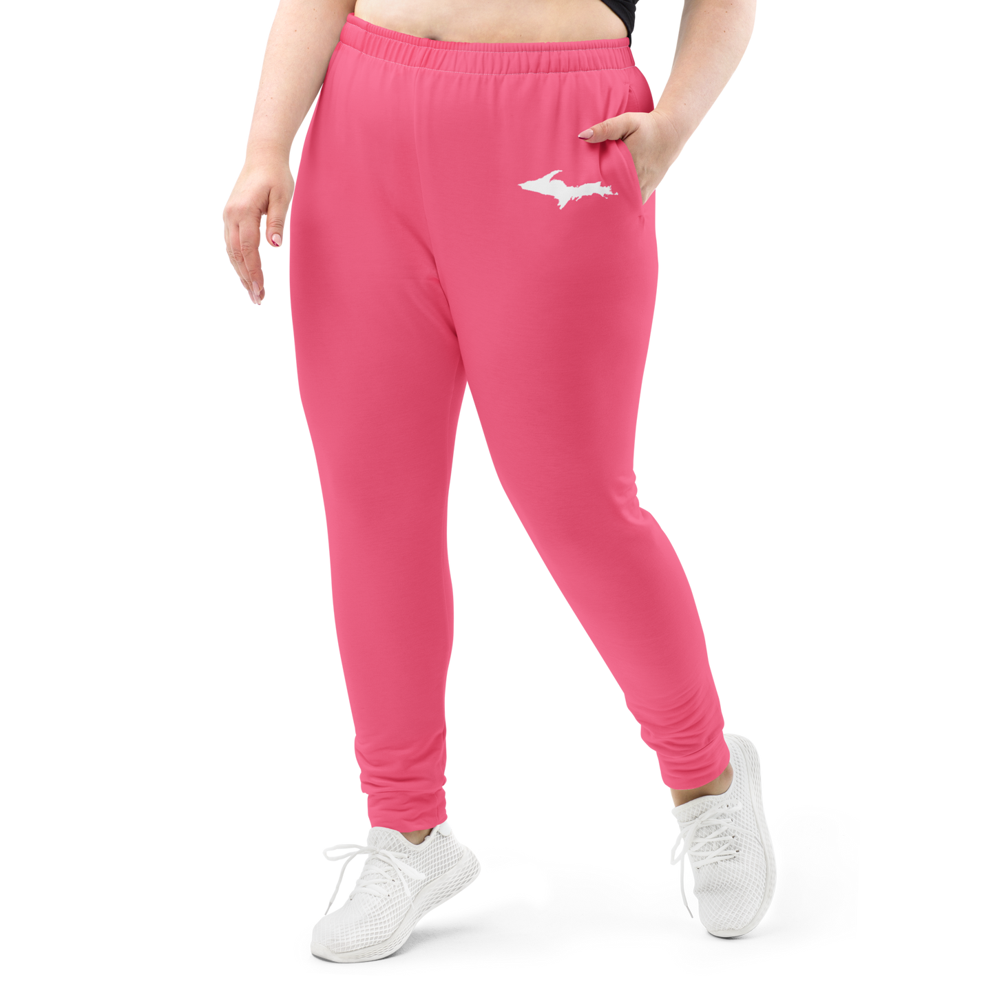 Michigan Upper Peninsula Joggers (w/ UP Outline) | Women's - Rhodochrosite Pink