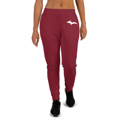 Michigan Upper Peninsula Joggers (w/ UP Outline) | Women's - Burgandy