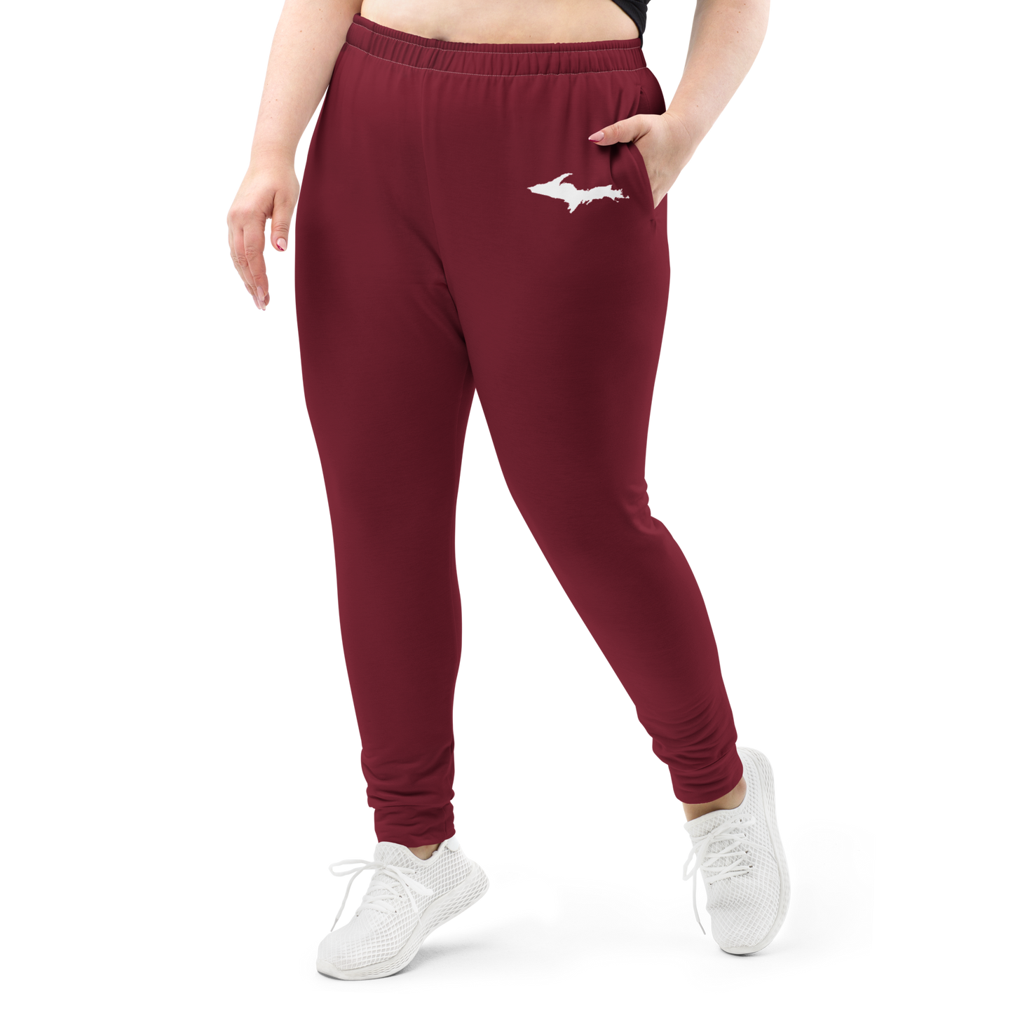 Michigan Upper Peninsula Joggers (w/ UP Outline) | Women's - Burgandy