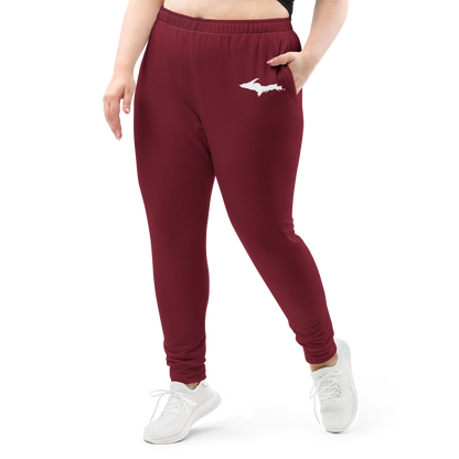 Michigan Upper Peninsula Joggers (w/ UP Outline) | Women's - Burgandy