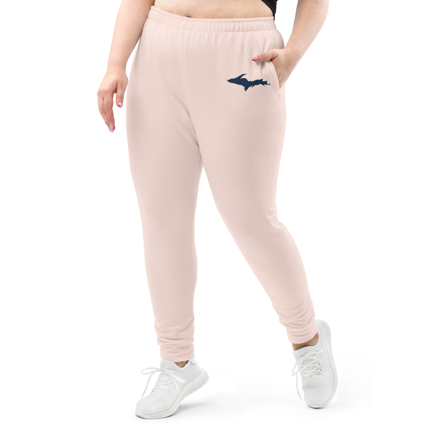 Michigan Upper Peninsula Joggers (w/ UP Outline) | Women's - Champagne Pink