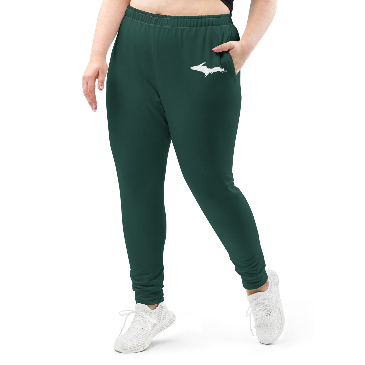 Michigan Upper Peninsula Joggers (w/ UP Outline) | Women's - Laconic Green