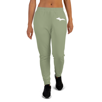 Michigan Upper Peninsula Joggers (w/ UP Outline) | Women's - Beachgrass Green