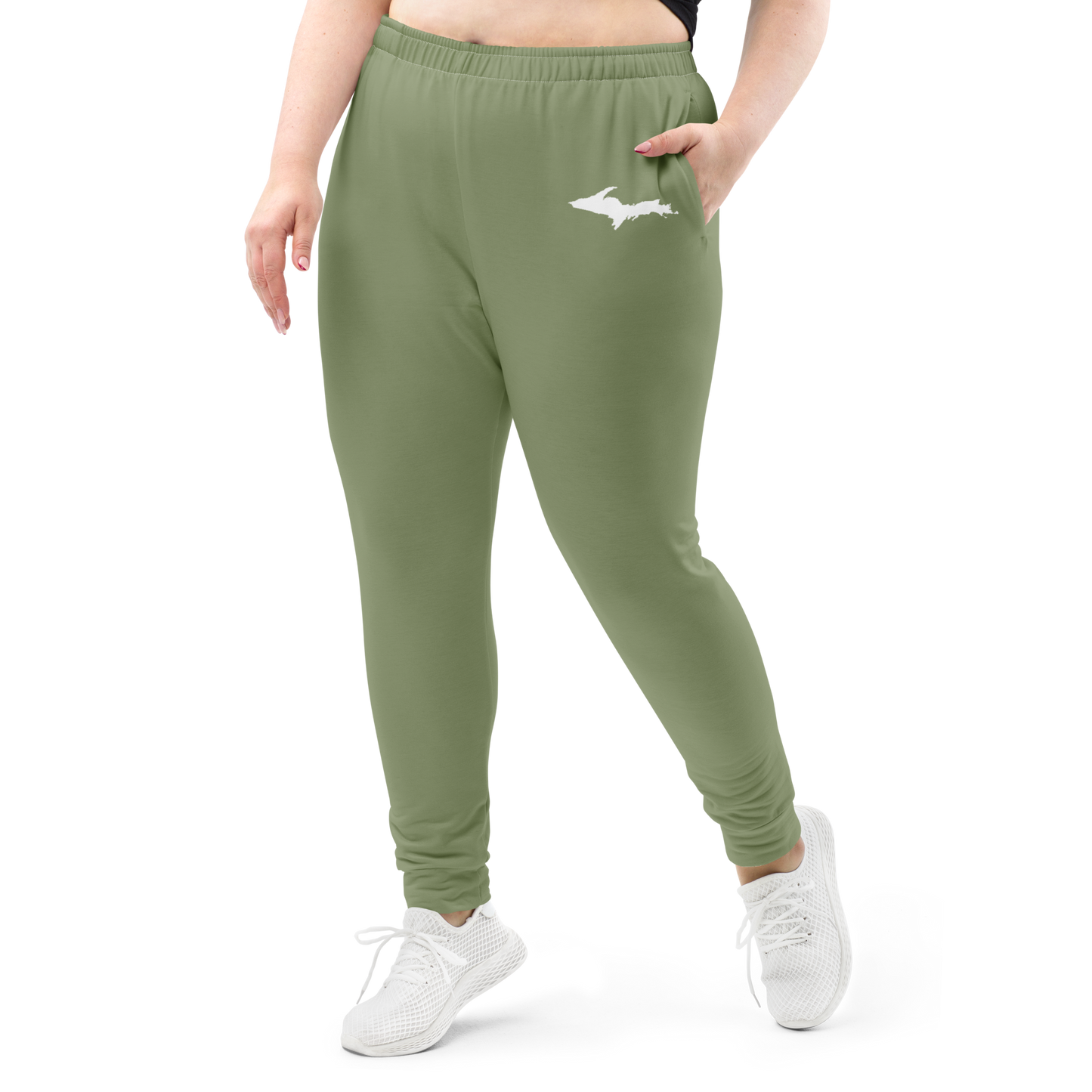 Michigan Upper Peninsula Joggers (w/ UP Outline) | Women's - Beachgrass Green