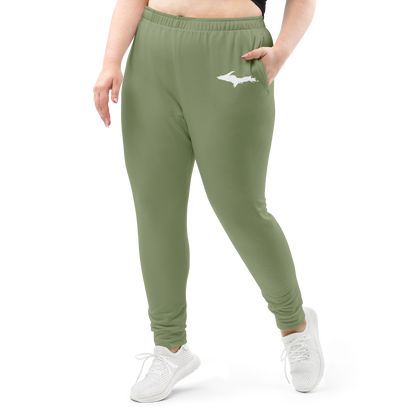 Michigan Upper Peninsula Joggers (w/ UP Outline) | Women's - Beachgrass Green